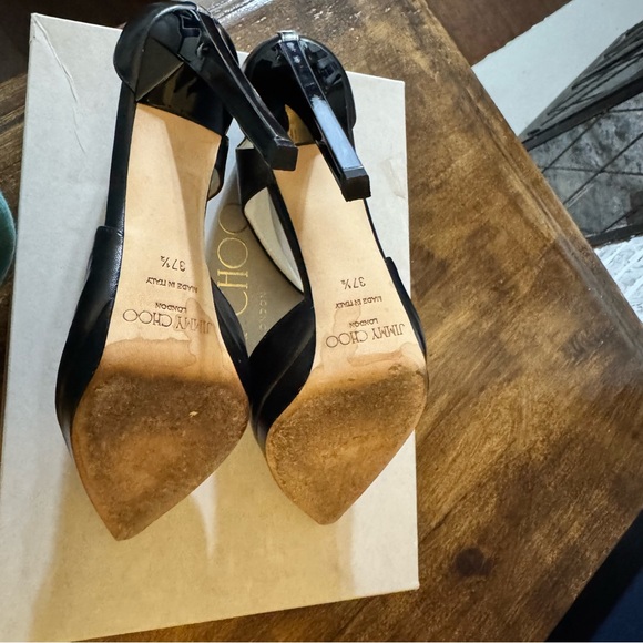 Jimmy Choo Dorsay Vinse 120 black/Anthracite strappy stiletto pumps size 37.5 - Picture 11 of 16